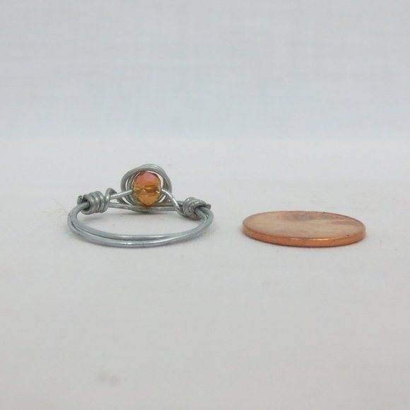 New Stainless Wrap Amber Color Hand Crafted Ring - Picture 7 of 10